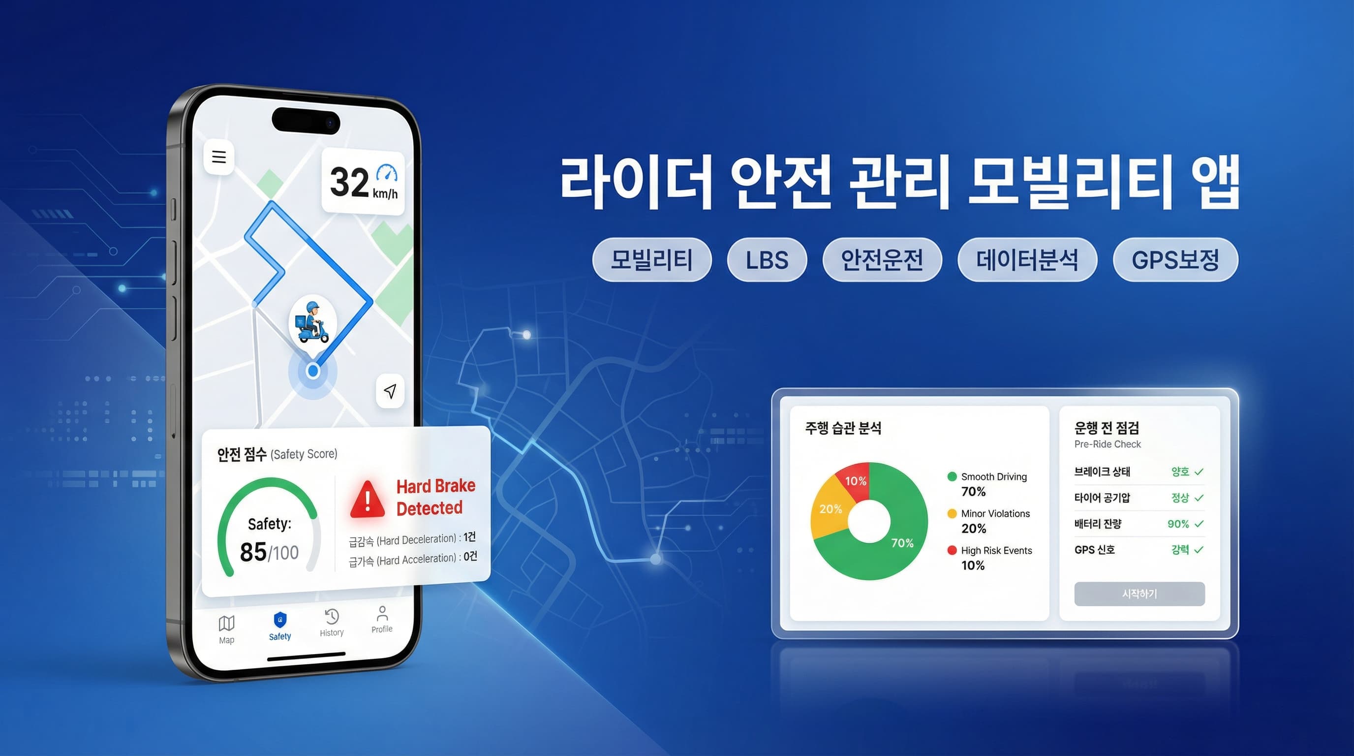 라이더 안전 관리 모빌리티 앱