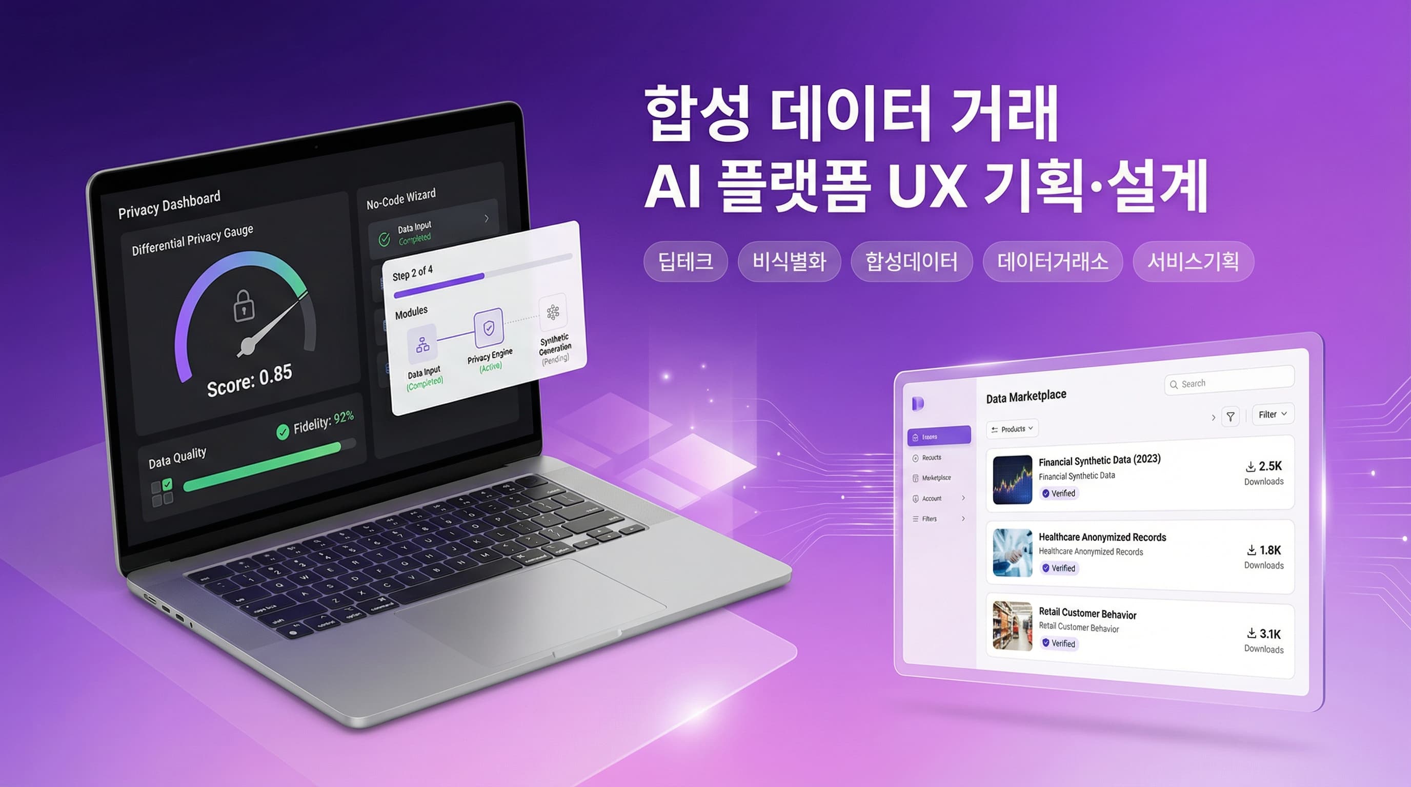 합성 데이터 거래 AI 플랫폼 UX 기획·설계