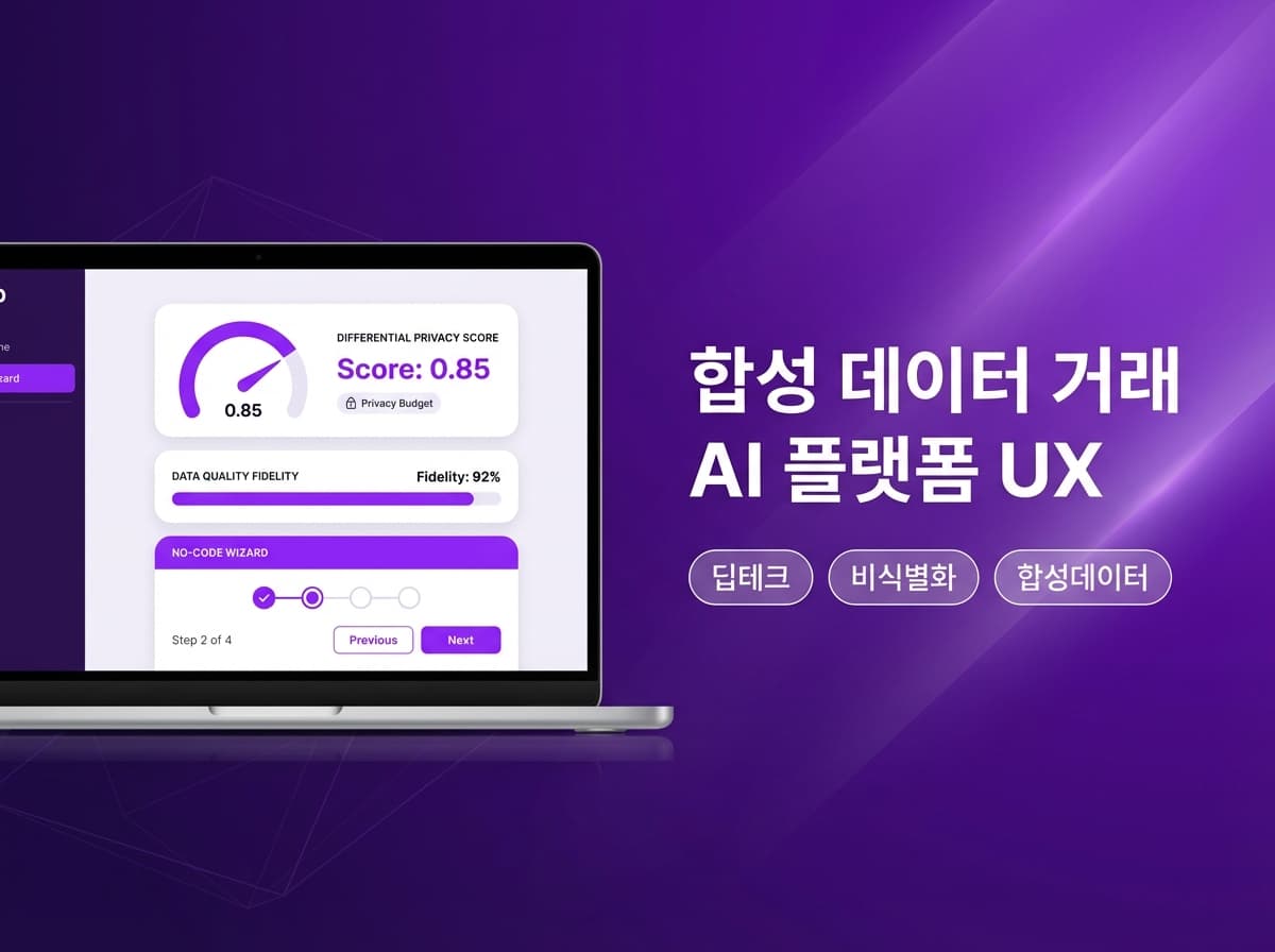 합성 데이터 거래 AI 플랫폼 UX 기획·설계